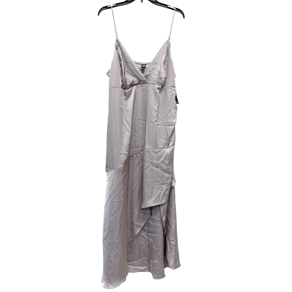 Wild Fable Women's Mauve Pink Satin Asymmetrical Maxi A Line Dress Size XXL